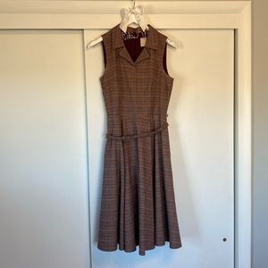 Vintage Berry Plaid Midi Dress Gal Meets Glam